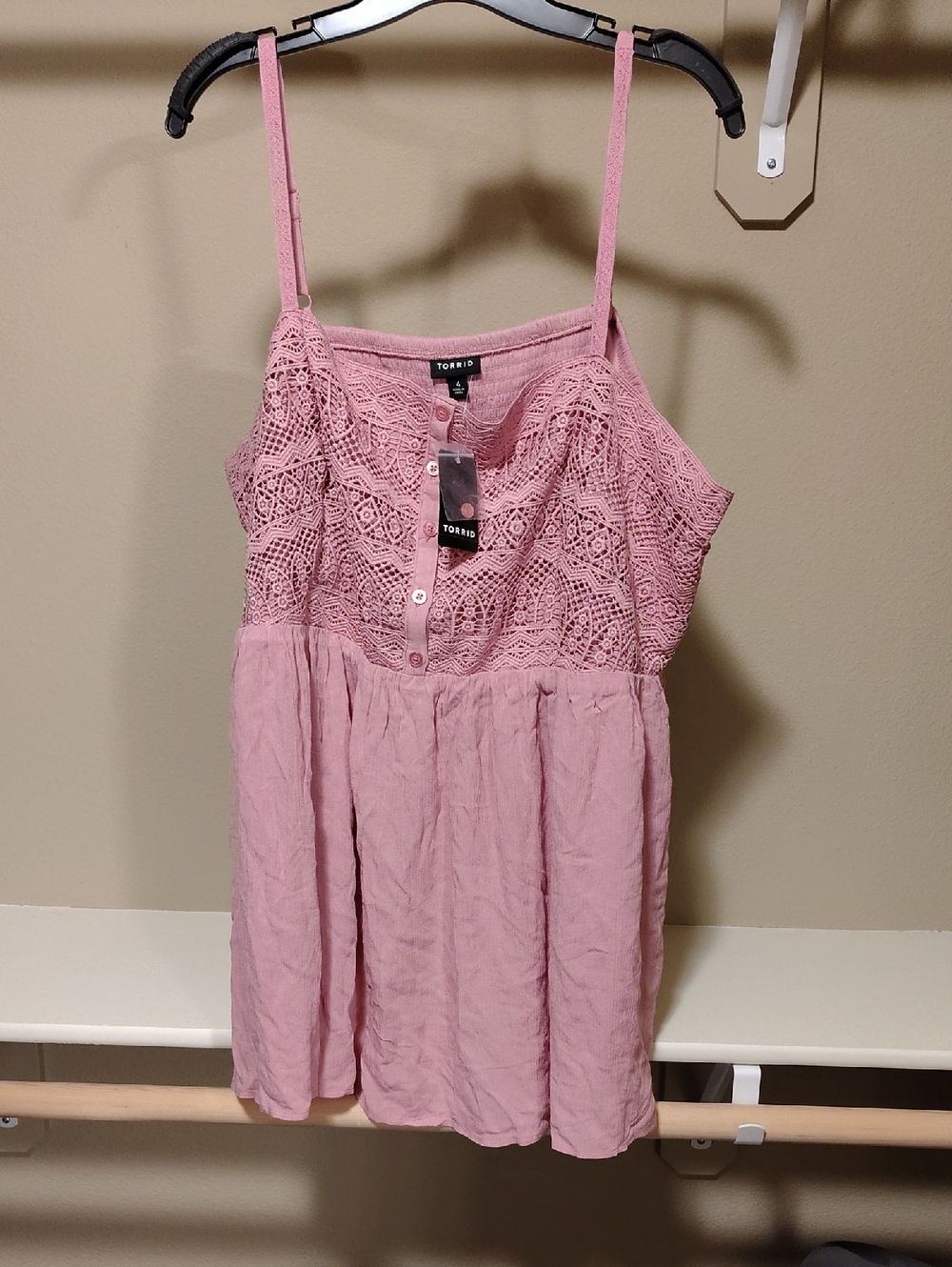 torrid Dusty Rose Lace Bodice Camisole